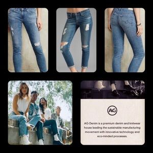 👖AG Adriano Goldschmied Stevie-Slim Straight 5-Pocket Distressed Jeans-31R